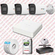 Hikvision 03 İp Kameralı Colorvu Hibrit Güvenlik Kamerası